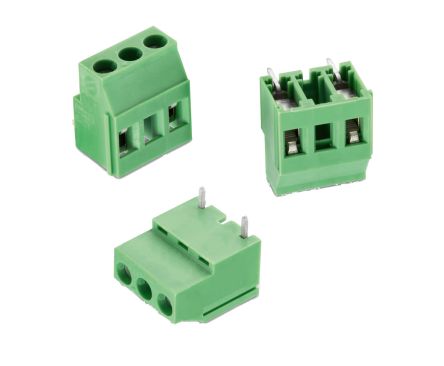 Wurth Elektronik Borne Para PCB De 1 Vía, 16A, De Color Verde, Montaje Montaje En Orificio Pasante, Terminación