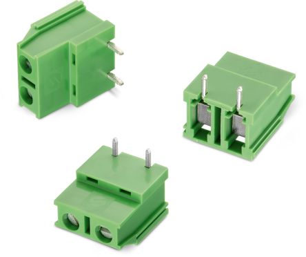 Wurth Elektronik Borne Para PCB De 2 Vías, Paso 7.5mm, 16A, De Color Verde, Montaje Montaje En Orificio Pasante,