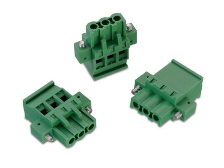 Wurth Elektronik Borne Para PCB De 7 Vías, Paso 5.08mm, 15A, De Color Verde, Montaje De Cable, Terminación Soldador