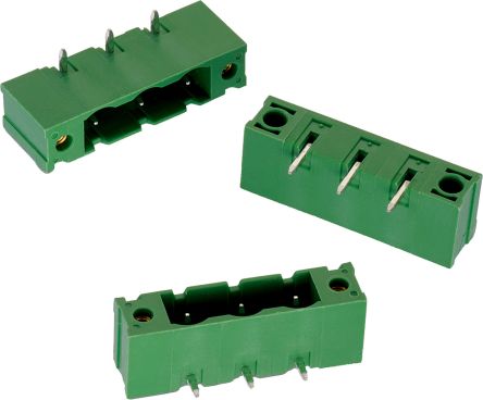 Wurth Elektronik Conector Macho Para PCB Ángulo Recto Serie WR-TBL De 12 Vías, 1 Fila, Paso 7.62mm, Para Soldar,