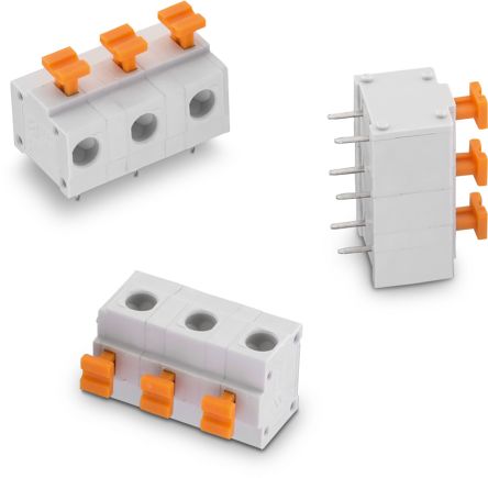 Wurth Elektronik Würth Elektronik 4118 Printklemme Horizontal, Für Durchsteckmontage, 2-polig / 1-reihig, Raster 10mm