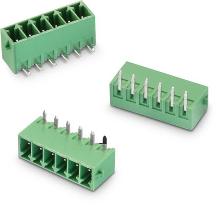 Wurth Elektronik Borne Para PCB De 2 Vías, Paso 3.5mm, 12A, De Color Verde, Montaje Montaje En Orificio Pasante,