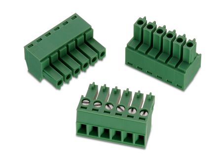 Wurth Elektronik Borne Para PCB De 16 Vías, Paso 3.81mm, 10A, De Color Verde, Montaje De Cable, Terminación Soldador