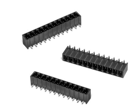 Wurth Elektronik Borne Para PCB Macho De 12 Vías, Paso 3.81mm, 10A, De Color Negro, Montaje En PCB, Terminación