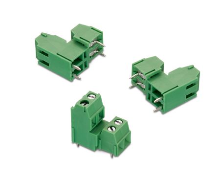 Wurth Elektronik Borne Para PCB De 4 Vías, Paso 3.81mm, 10A, De Color Verde, Montaje Montaje En Orificio Pasante,