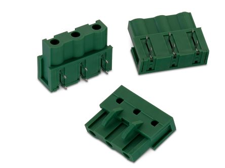 Wurth Elektronik Borne Para PCB De 2 Vías, Paso 7.62mm, 20A, De Color Verde, Montaje Montaje En Orificio Pasante,