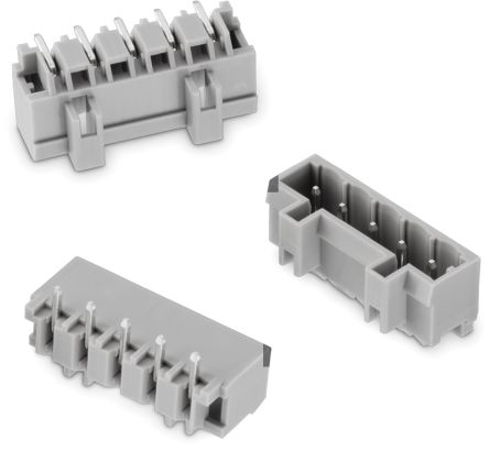 Wurth Elektronik Borne Para PCB Macho De 3 Vías, Paso 5mm, 16A, De Color Gris, Montaje En PCB, Terminación Soldador