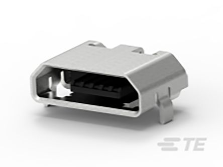 TE Connectivity Conector USB 1932788-1, Hembra, Ángulo De 90°, Montaje Superficial, Versión 2.0, 1.8A