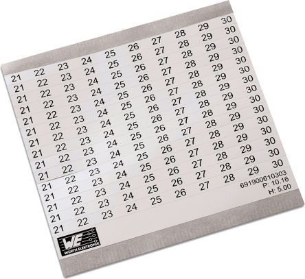 Wurth Elektronik WR-TBL Selbstklebende Markierungskarte Für Anschlussklemmenblöcke