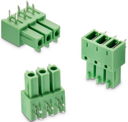 Wurth Elektronik Borne Para PCB De 7 Vías, Paso 3.81mm, 8A, De Color Verde, Montaje Montaje En Orificio Pasante,