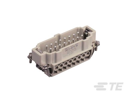 TE Connectivity HDC HE Industrie-Steckverbinder Kontakteinsatz, 16-polig 16A Stecker, Schrauben