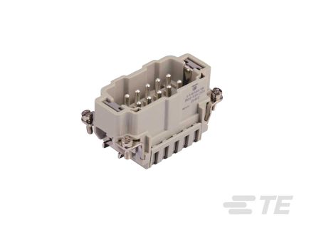 TE Connectivity HDC HE Industrie-Steckverbinder Kontakteinsatz, 10-polig 16A Stecker, Feder