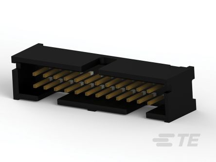 TE Connectivity AMP-LATCH Leiterplatten-Stiftleiste Abgewinkelt, 24-polig / 2-reihig, Raster 2.54mm, Kabel-Platine,