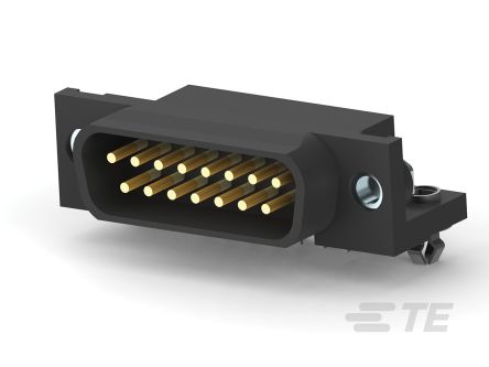 TE Connectivity Sub-D Steckverbinder Stecker Abgewinkelt, 15-polig / Raster 2.74mm, Durchsteckmontage Lötanschluss