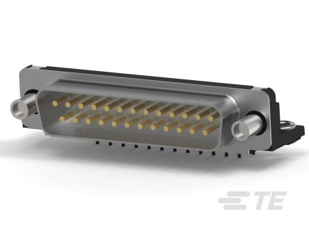 TE Connectivity Sub-D Steckverbinder Stecker Abgewinkelt, 25-polig / Raster 2.77mm, Durchsteckmontage Lötanschluss