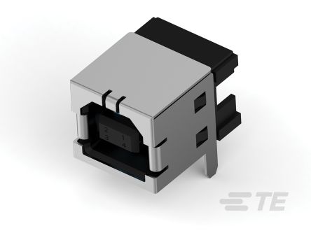 TE Connectivity Right Angle, PCB Mount, Socket Type B 2.0 USB Connector