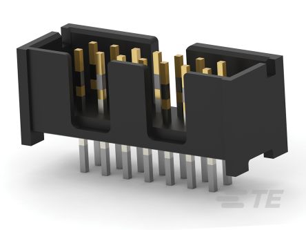 TE Connectivity AMP-LATCH Leiterplatten-Stiftleiste Gerade, 14-polig / 2-reihig, Raster 2.54mm, Platine-Platine,