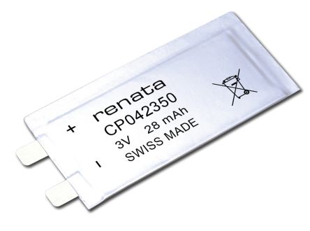 Renata 26650 Batterie, 3V / 28mAh Lithium-Ion 0.42 X 50.1 X 23.1mm