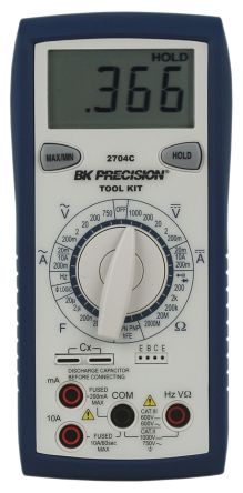 BK Precision BK2704C HandDigital Multimeter, CAT II, CAT III 750V Ac / 10A Ac, 2GΩ
