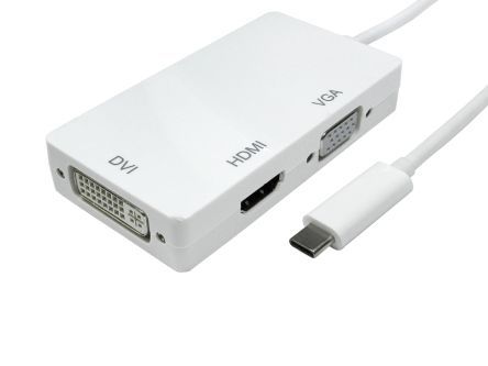 RS PRO Adapter, USB 3.1, USB C 1 Display, - DVI, HDMI, VGA