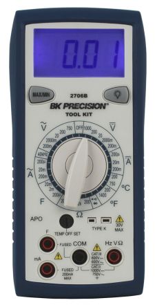 BK Precision Multímetro BK2706B, Calibrado RS, 750V Ac/1000V Dc, 200mA Ac/200mA Dc, CAT II, CAT III