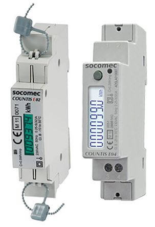 Socomec Countis E02 Energiemessgerät LCD, 7-stellig / 1-phasig