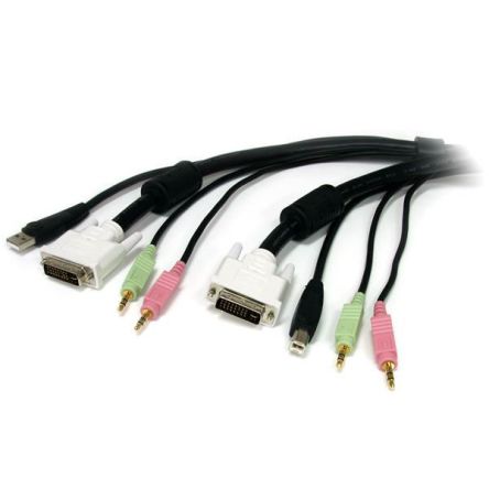 StarTech.com KVM Cable Startech, 1.8m, Jack Stéréo 3,5 Mm X 2 ; DVI-I Dual Link ; USB A Vers Jack Stéréo 3,5 Mm X 2 ; DVI-I Dual