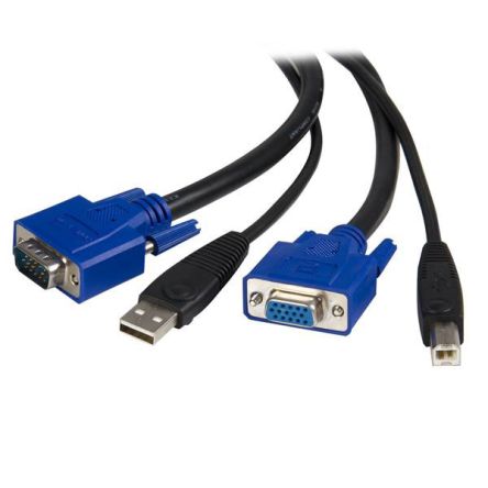 StarTech.com Cable KVM Negro Startech De 3m, Con. A: USB A; VGA Macho, Con. B: USB B; VGA Hembra; Macho