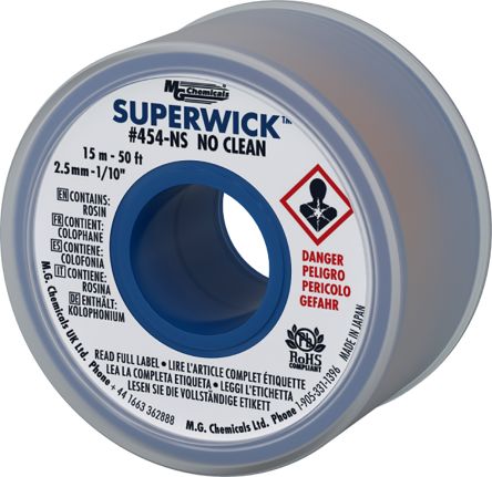 Super Wick MG Chemicals SUPERWICK 454-NS Entlötlitze No Clean, 2.5mm X 15m