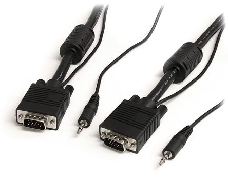 StarTech.com Male 3.5mm Stereo Jack, VGA To Male 3.5mm Stereo Jack, VGA Cable, 15m