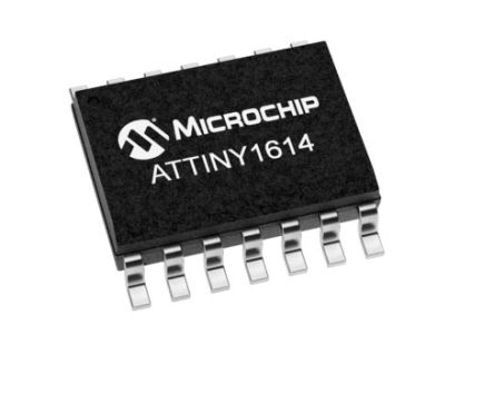 Microchip Microcontrolador ATTINY1614-SSN, Núcleo AVR De 8bit, RAM 2,048 KB, 20MHZ, SOIC De 14 Pines