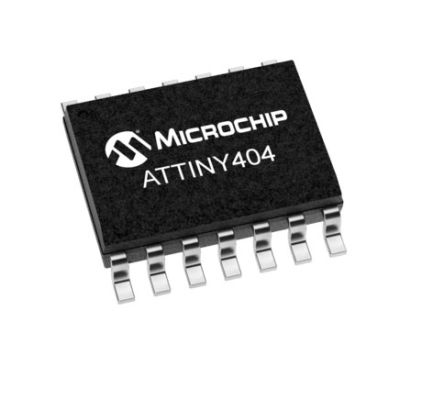 Microchip Microcontrollore, AVR, SOIC, ATtiny404, 14 Pin, Montaggio Superficiale, 8bit, 20MHz