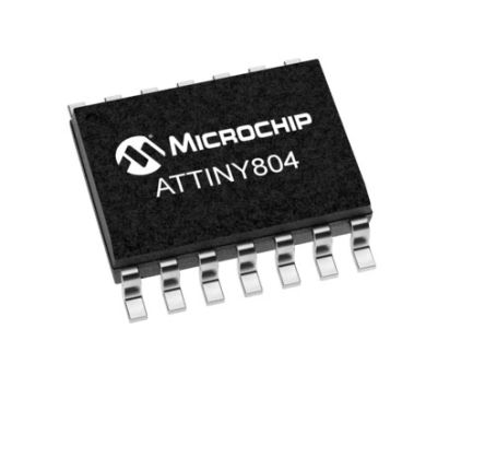 Microchip ATTINY804-SSN, 8bit AVR Microcontroller, ATtiny804, 20MHz, 8 KB Flash, 14-Pin SOIC
