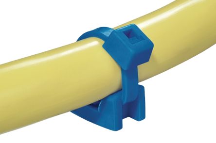 HellermannTyton KR6G5 Befestigungssockel Selbstklebend, ETFE Blau 17.8mm X 11,8 Mm, Für 4.5mm → 6.4mm Kabelbinder, 100