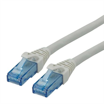 Roline Ethernetkabel Cat.6a, 0.5m, Grau Patchkabel, A RJ45 U/UTP Stecker, B RJ45, LSZH