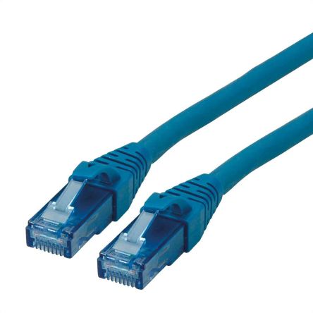 Roline Ethernetkabel Cat.6a, 1m, Blau Patchkabel, A RJ45 U/UTP Stecker, B RJ45, LSZH