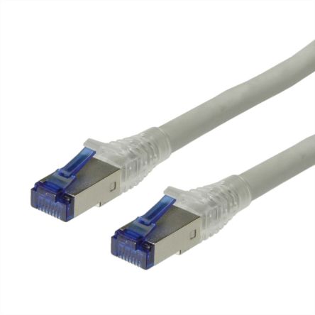 Roline Cat6a Male RJ45 To Male RJ45 Ethernet Cable, S/FTP, Grey PVC Sheath, 30m