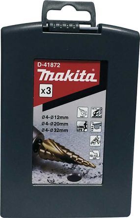 Makita 钻头, 3件, 最大尺寸 32mm, 最小尺寸 4mm金属