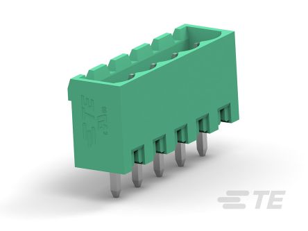 TE Connectivity Borne Para PCB Macho De 2 Vías, Paso 5mm, 16A, De Color Verde, Montaje Montaje En Orificio Pasante,