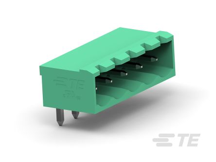TE Connectivity Borne Para PCB Macho Ángulo De 90° De 2 Vías, Paso 5mm, 16A, De Color Verde, Montaje Montaje En