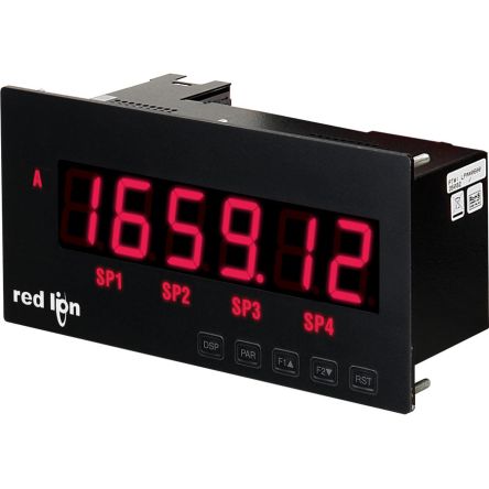 Red Lion LPAX LED Einbaumessgerät H 92.2mm B 236mm 6-Stellen T. 118.1mm 38 Mm Ziffernhöhe