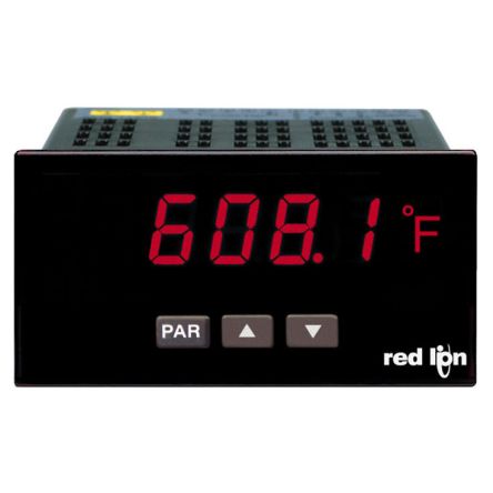 Red Lion 数字面板仪表, PAX系列, 测量温度、电压, 45mm高切面, LED