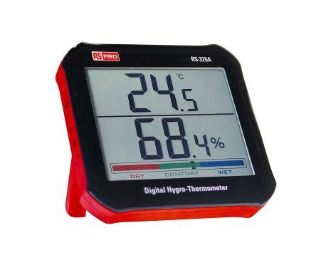 RS PRO RS-325A Thermohygrometer / 99%RH 0.1 °C, 0.1 °F 0.1%RH, ISO-kalibriert