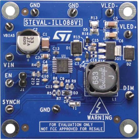 STMicroelectronics STEVAL-ILL088V1, STEVAL LED Driver Evaluation Board For LED6000 For High Power LED