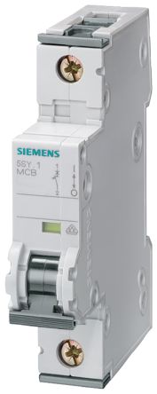 Siemens 5SY5 MCB Leitungsschutzschalter Typ C, 1-polig 25A 220V, Abschaltvermögen 10 KA Sentron DIN-Schienen-Montage