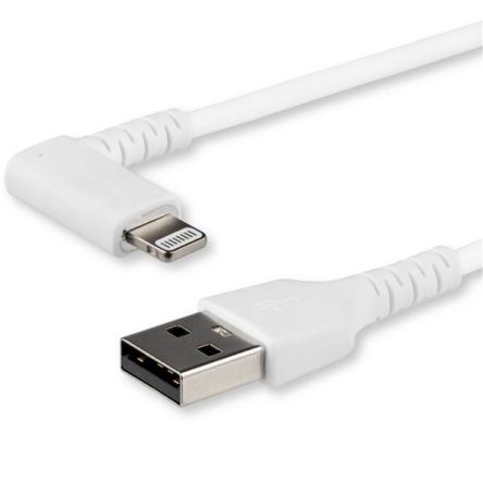 Startech 坚固的 USB 电缆 USB线, USB A公插转Lightning公插, 2m长, USB 2.0, 白色