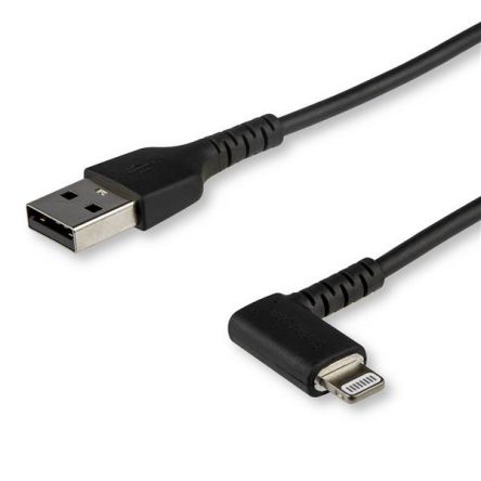 Startech 坚固的 USB 电缆 USB线, USB A公插转Lightning公插, 1m长, USB 2.0, 黑色