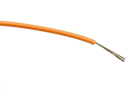 RS PRO Einzeladerleitung 0,2 Mm², 24 AWG 100m Orange PVC Isoliert Ø 1.3mm 7/0,2 Mm Litzen