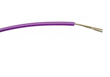 RS PRO Einzeladerleitung 0,2 Mm², 24 AWG 100m Violett PVC Isoliert Ø 1.3mm 7/0,2 Mm Litzen