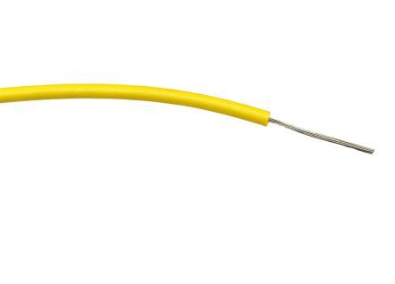 RS PRO Einzeladerleitung 0,2 Mm², 24 AWG 100m Gelb PVC Isoliert Ø 1.3mm 7/0,2 Mm Litzen
